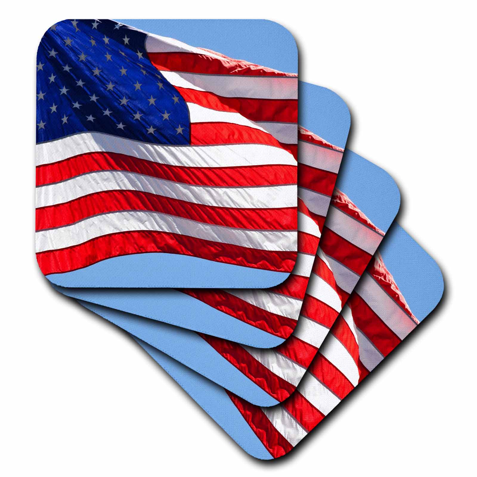 3dRose PS Photography - American Flag - USA - Patriotic - Americana - Coasters (cst_53611)