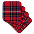 3dRose Florene Designer Plaids and Pattern - Red n Blue Plaid - Coasters (CST_56169)