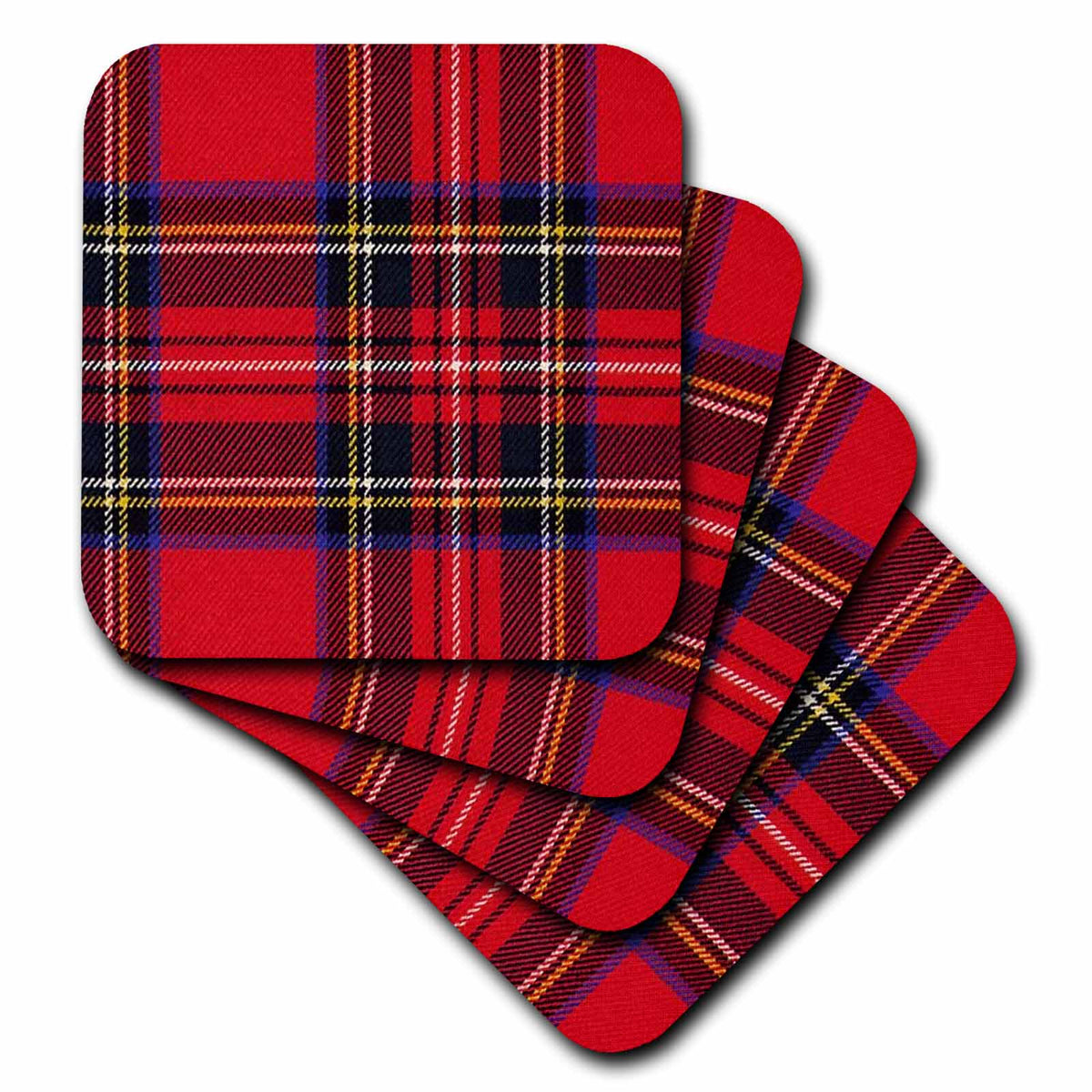 3dRose Florene Designer Plaids and Pattern - Red n Blue Plaid - Coasters (CST_56169)