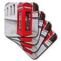 3dRose Florene Décor II - Londons Famous Red Phone Booths - Coasters (cst_56177)