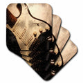 3dRose Florene Music - Old Electric Guitar In Abstract - Coasters (cst_60674)