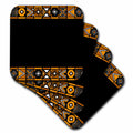 3dRose InspirationzStore African Patterns - Brown and Black African Pattern - Art of Africa Inspired by Zulu Beadwork Geometric Designs - Coasters (CST_76556)