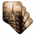 3dRose Scenes from the Past Vintage Stereoview - The Paris Exposition 1900 Eiffel Tower Sepia - Coasters (cst_77454)
