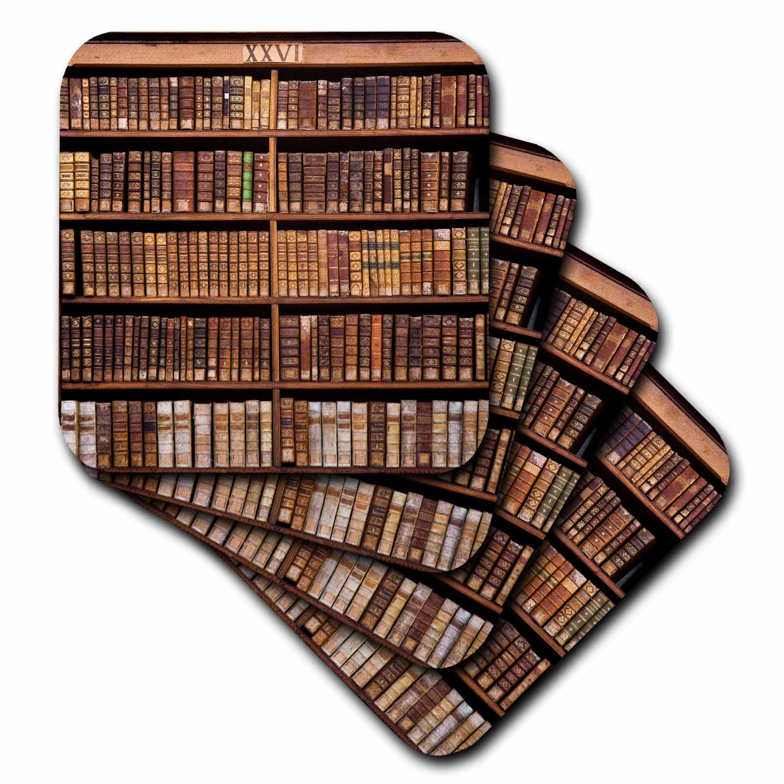 3dRose Danita Delimont - Libraries - France, Corsica, Books, Ajaccio municipal library - EU09 SSM0025 - Scott T. Smith - Coasters (cst_81697)