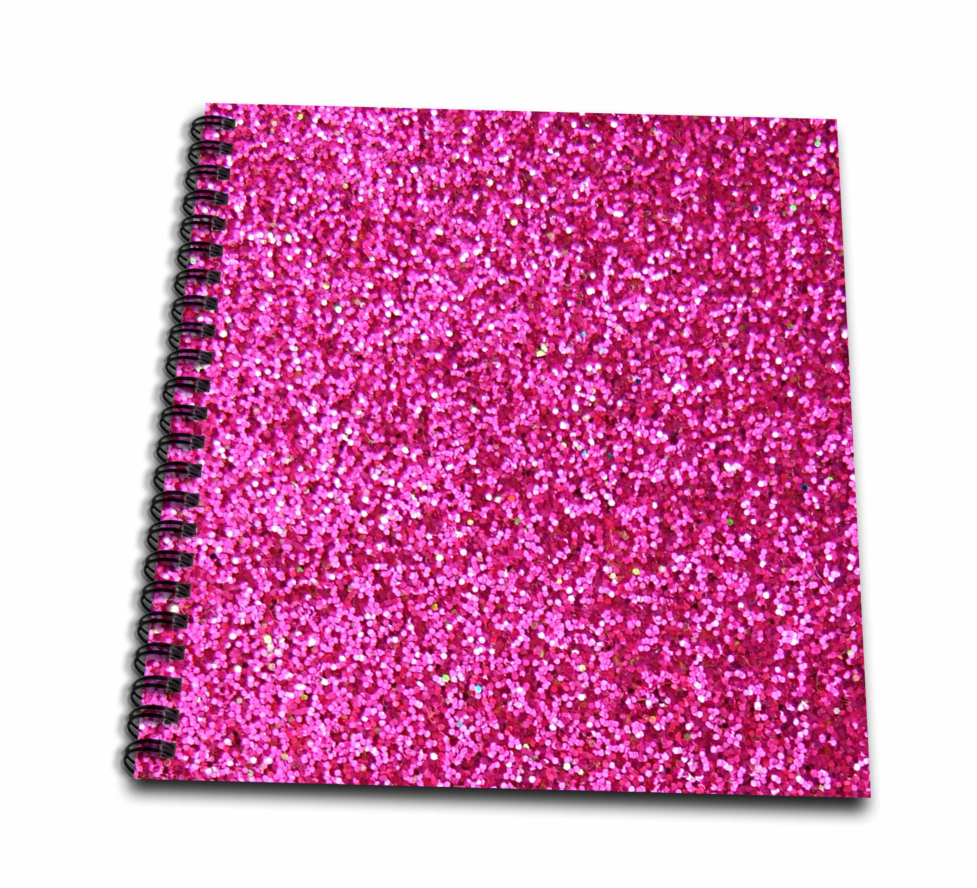 3dRose InspirationzStore Sparkles - Hot Pink Faux Glitter - photo of glittery texture - girly trendy - glamorous sparkly bling effect - Drawing Books (db_112888)