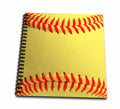 3dRose InspirationzStore Sports - Softball close-up photography print - yellow and red soft ball for sporty sport fans team players - Drawing Books (db_120271)