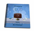 3dRose Beverly Turner Birthday Design - 90th Birthday Party with Chocolate Cake and Blue Balloons - Drawing Books (db_123976)