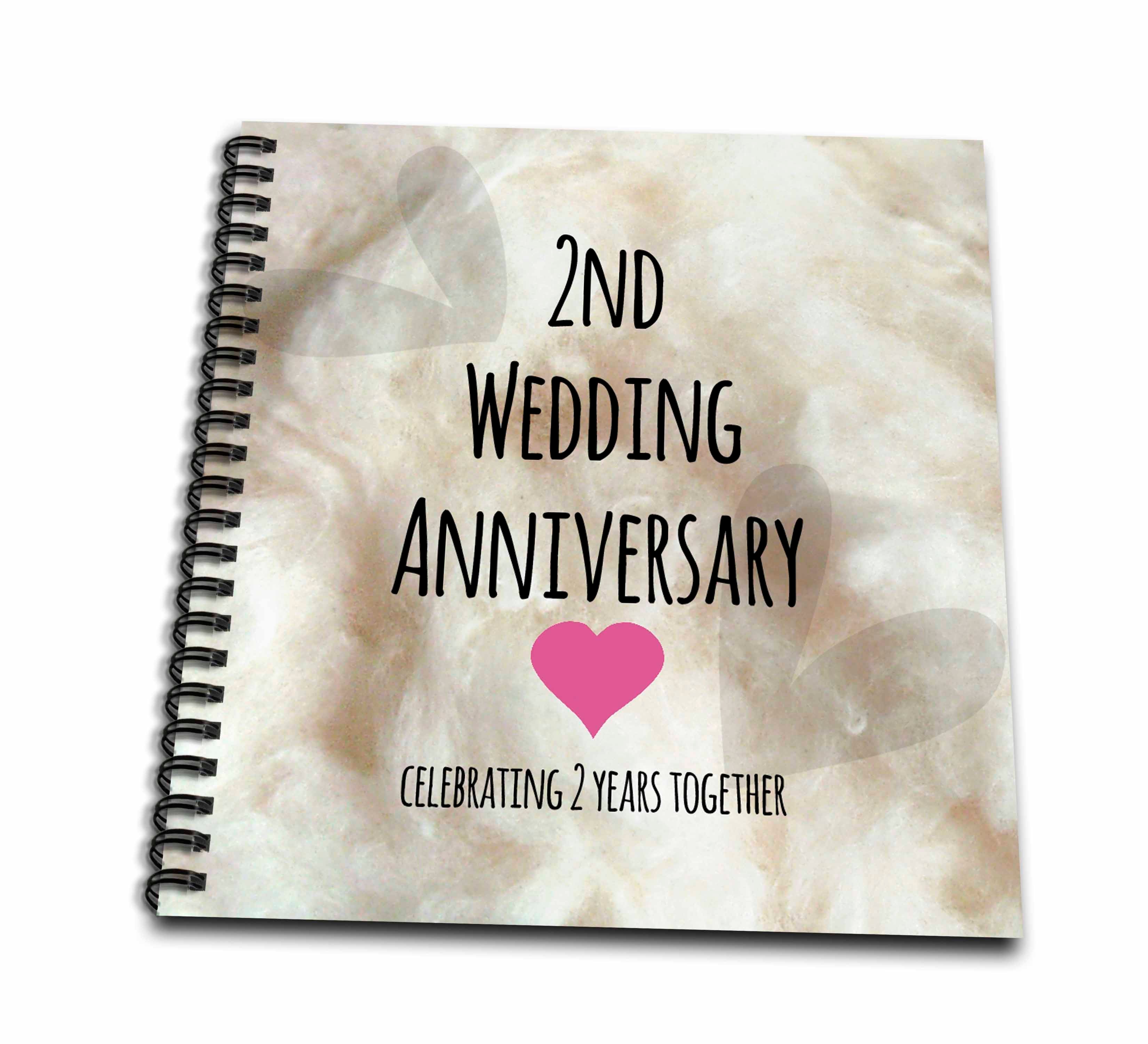 3dRose InspirationzStore Occasions - Commemorating 2nd Wedding - Two Years of Togetherness With Cotton - Drawing Books