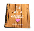 3dRose InspirationzStore Occasions - 5th Wedding Anniversary gift - Wood celebrating 5 years together - fifth anniversaries five yrs - Drawing Books (db_154433)