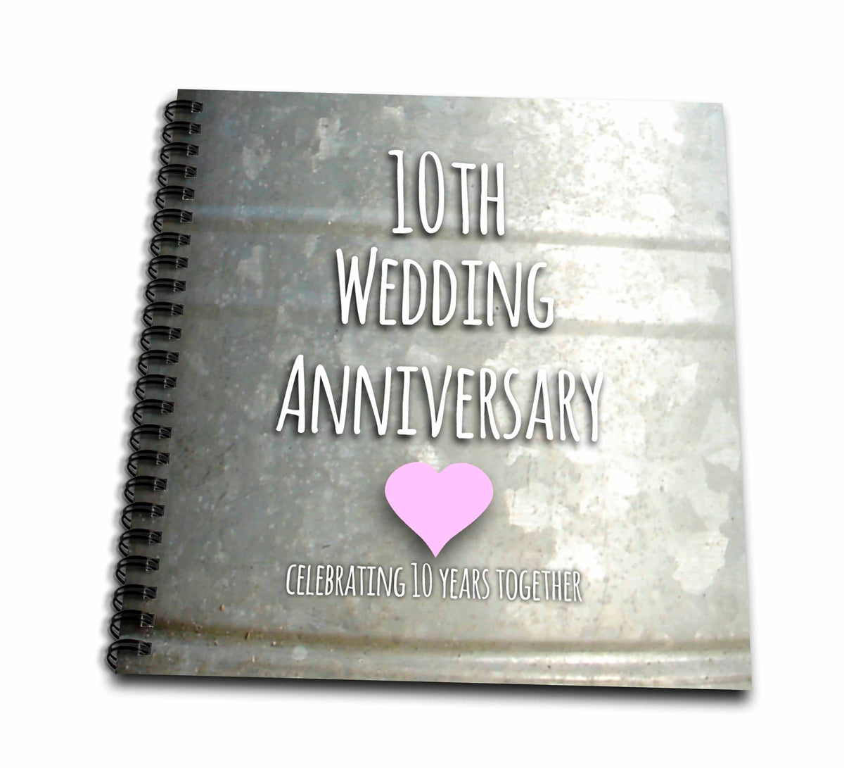 3dRose Drawing Book - InspirationzStore Occasions - Celebrating 10 Years Together - 10th Wedding Tin Celebration
