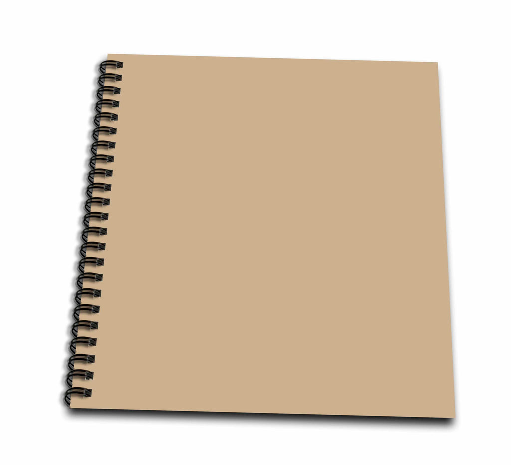 3dRose InspirationzStore Solid Colors - Khaki brown - beige - simple plain solid color - army light pale brown-grey-gray - Drawing Books (db_159885)