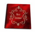 3dRose Beverly Turner Christmas Design - Elegant Gold Jewel Look Frame with Merry Christmas on Red - Drawing Books (db_167306)