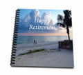3dRose Florene - Special Events - Print of Happy Retirement On Photo Of Florida Beach - Drawing Books (db_221579)