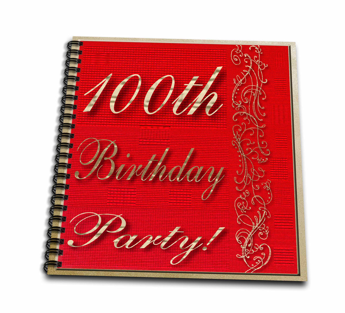 3dRose Beverly Turner Birthday Invitation Design - 100th Birthday Party Red Design - Drawing Books (db_31003)