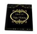3dRose Edmond Hogge Jr Birthdays - Black and Gold Sweet 16 Happy Birthday - Drawing Books (db_39512)