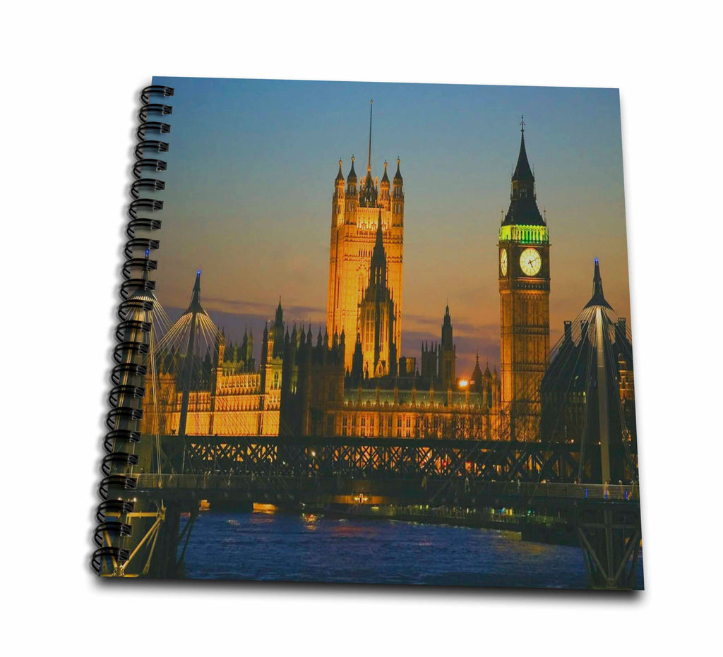 3dRose ToryAnne Collections Famous Landmarks - Big Ben, London, England dusk - Drawing Books (db_66293)