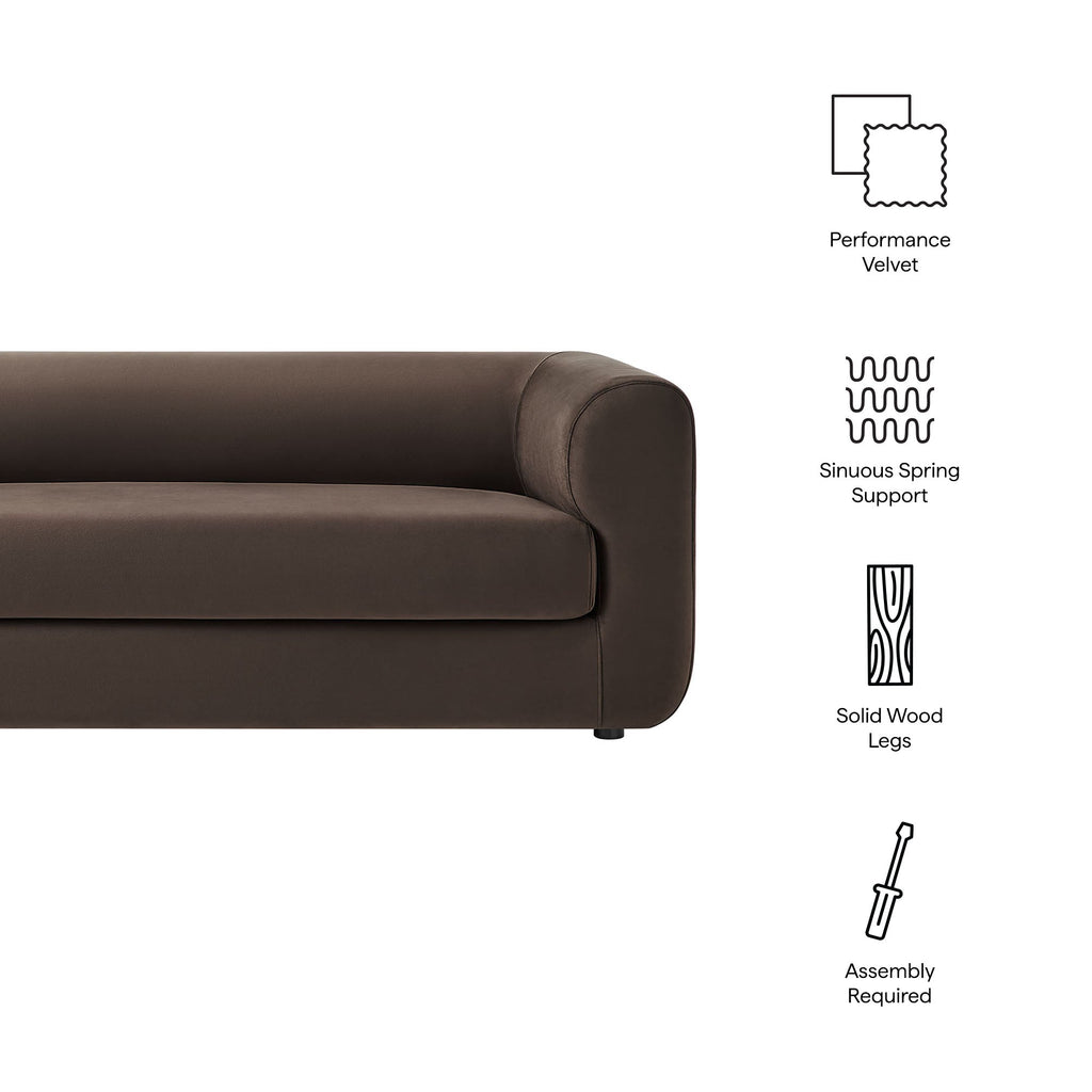 Leif 89" Performance Velvet Upholstered Sofa by Modway