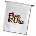 3dRose Doreen Erhardt Christmas Collection - Happy Festivus Red, Gold, Green, Snowflake Background Silver, White - Flags (fl_101842)