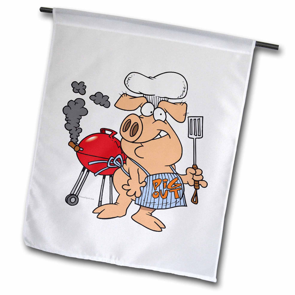 3dRose Dooni Designs Random Toons - Funny Pig out Bbq Barbecue Piggy Pig - Flags (fl_104097)