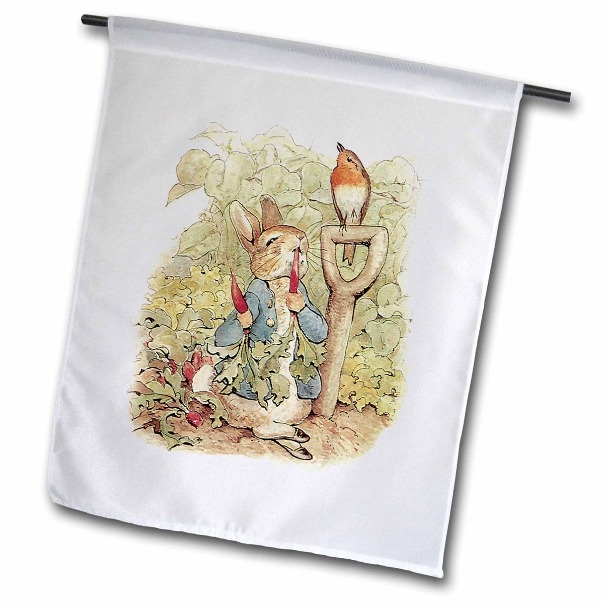 3dRose PS Vintage - Peter Rabbit in The Garden - Vintage Art - Flags (fl_110164)