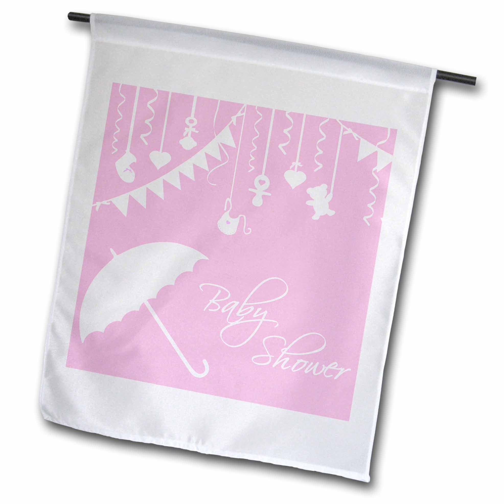 3dRose InspirationzStore Occasions - Classy Pink Baby Shower - Girly Pink for Girl Arrival - Stylish Contemporary Modern its a Girl - Flags (fl_120277)