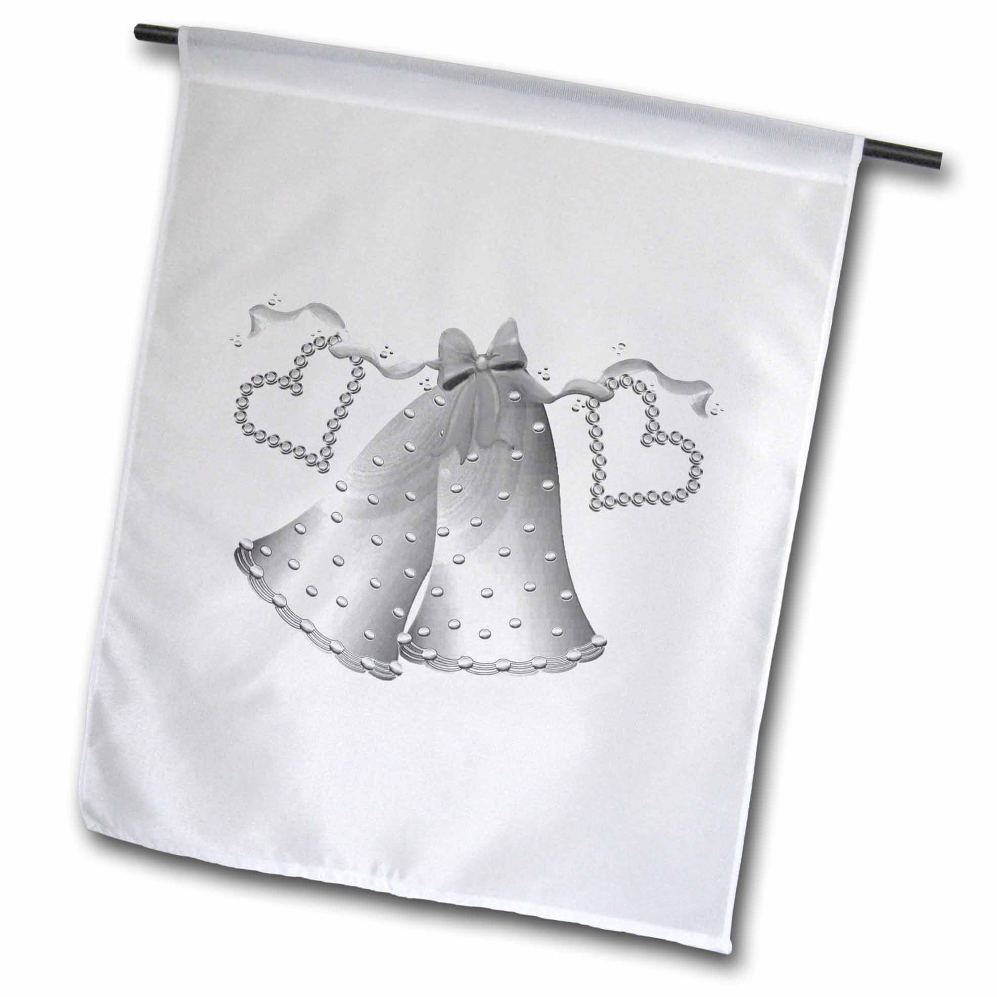 3dRose TNMGraphics Weddings - Silver Wedding Bells - Flags (fl_124269)