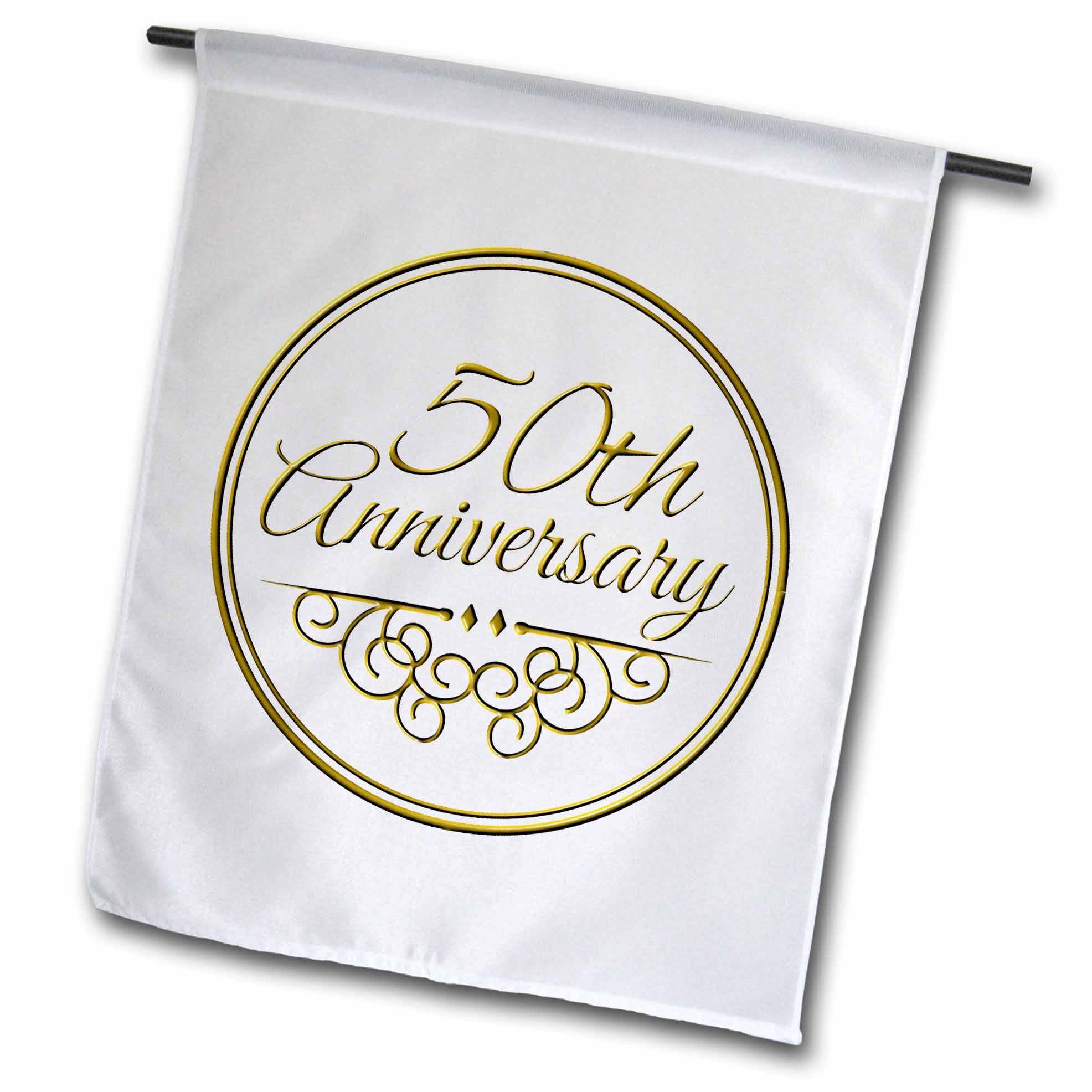 InspirationzStore Occasions - 50th Celebration - Gold Text for Commemorating 50 Years of Marriage Together - Flags