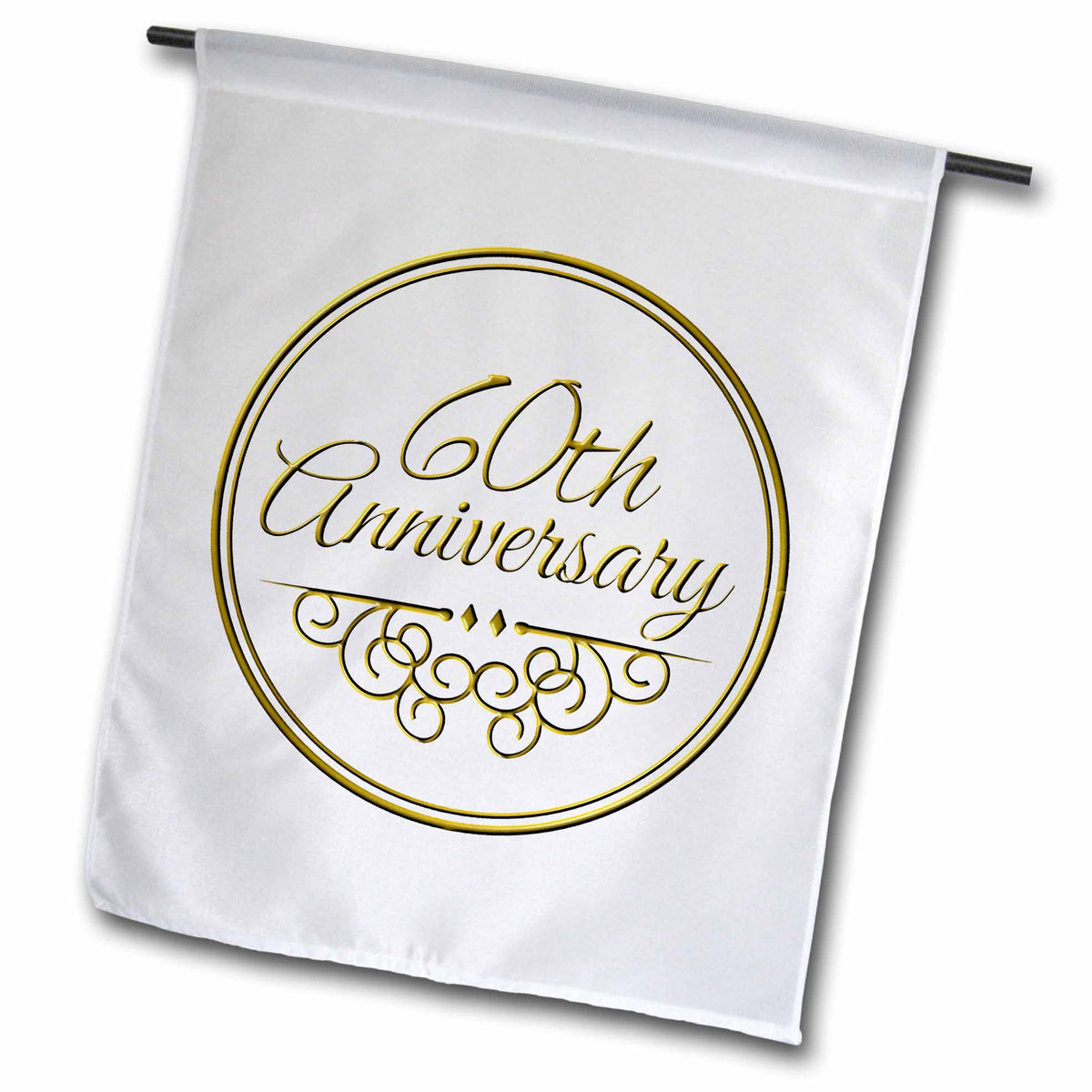 3dRose InspirationzStore Occasions - 60th Anniversary gift - gold text for celebrating wedding anniversaries - 60 years married together - Flags (fl_154502)