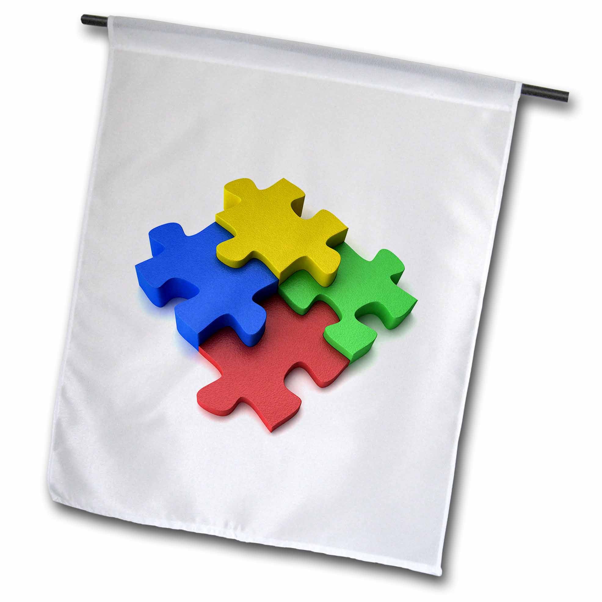 3dRose Carsten Reisinger Illustrations - Colorful Puzzle Design Autism - Flags (fl_154998)