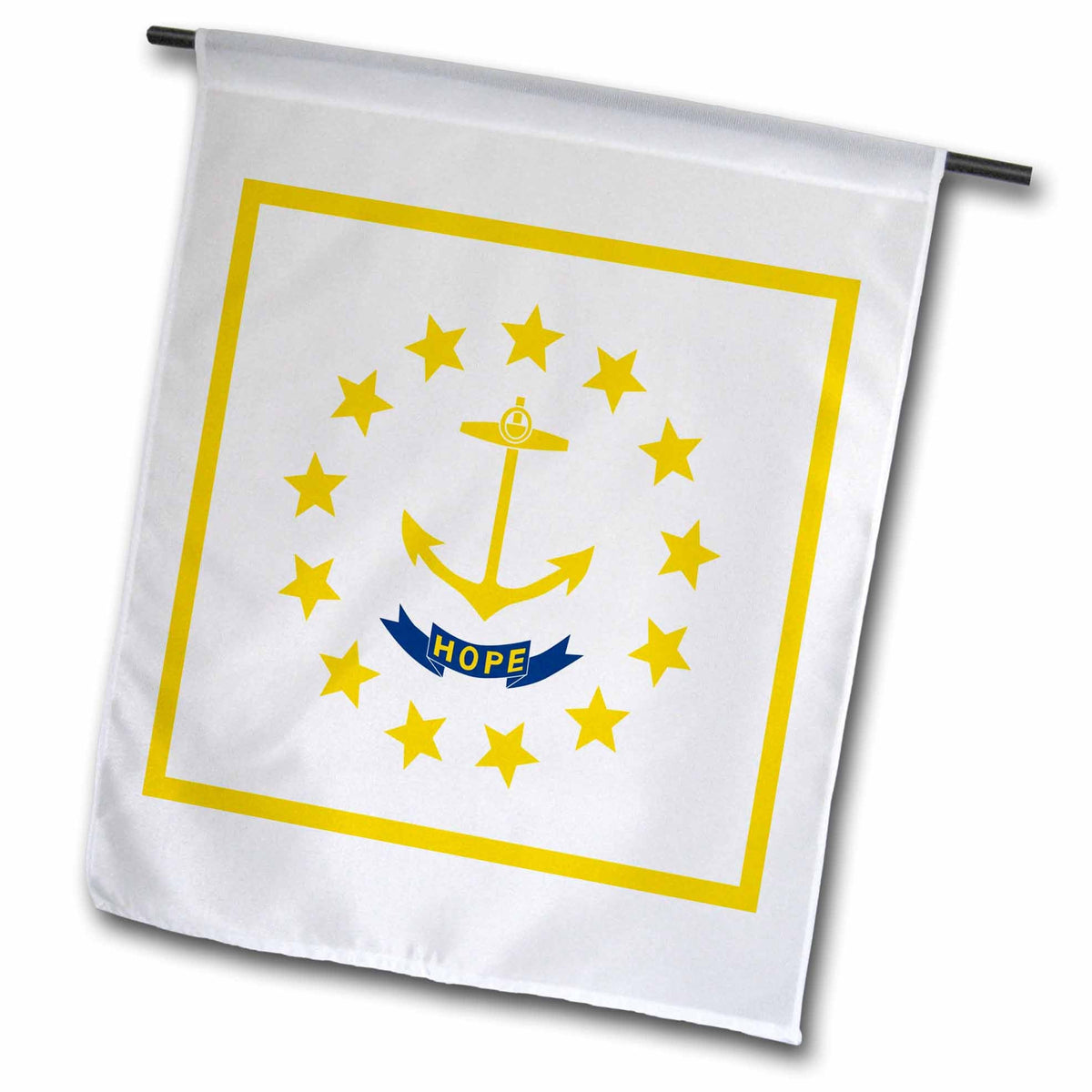 3dRose InspirationzStore Flags - Flag of Rhode Island RI - US American United State of America USA - Yellow anchor Hope on white - Flags (fl_158416)