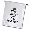 3dRose EvaDane - Funny Quotes - Keep calm and get married, Black and White - Flags (fl_161160)