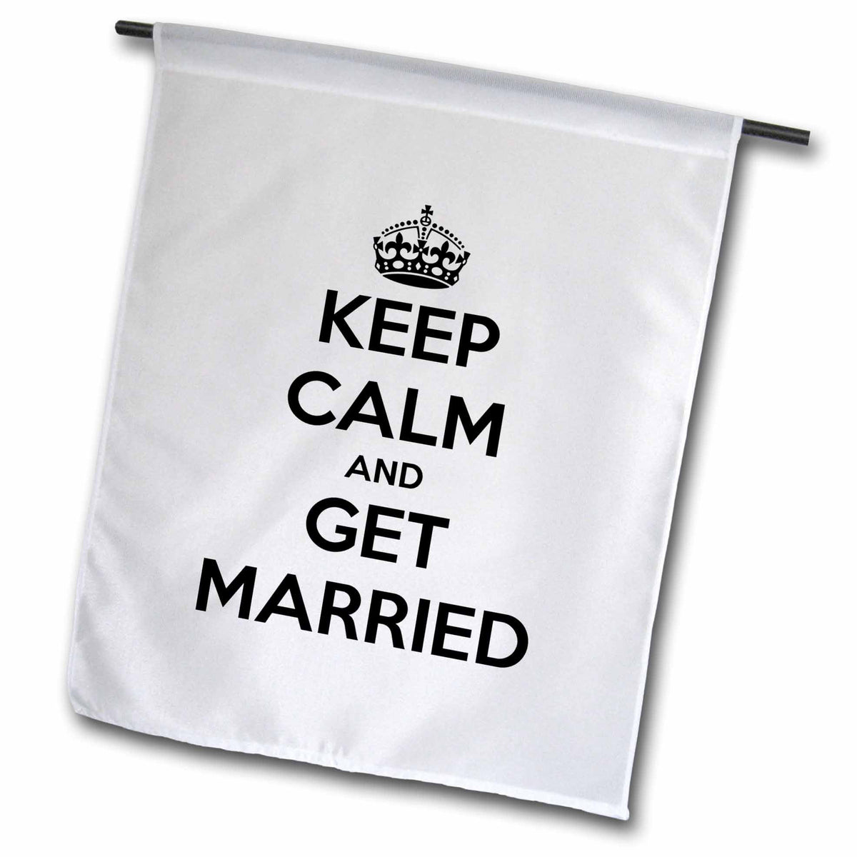 3dRose EvaDane - Funny Quotes - Keep calm and get married, Black and White - Flags (fl_161160)