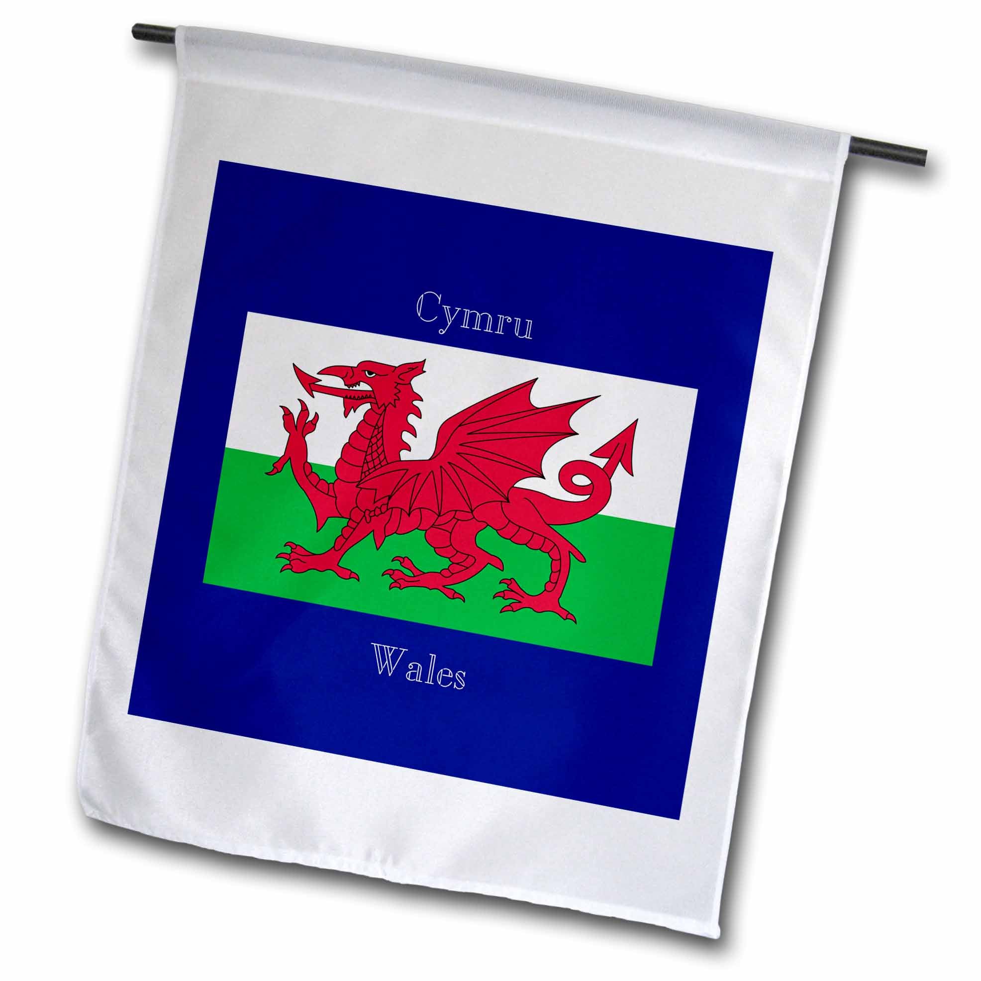 3dRose 777images Flags and Maps - Europe - Flag of Wales on dark blue background Wales printed in English, Welsh - Flags (fl_165735)