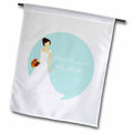 3dRose Janna Salak Designs Wedding - Here Comes the Bride - Brunette Blue - Flags (fl_165857)