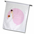 3dRose Janna Salak Designs Wedding - Here Comes the Bride - Brunette Bride Pink - Flags (fl_165859)