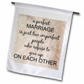 3dRose Xander Inspirational Quotes - a Perfect Marriage, Black Lettering on Picture of Marble Print Background - Flags (fl_180092)