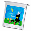 3dRose Charlyn Woodruff - CW Designs Holidays - Easter - Cute Black Cat Happy Easter - Flags (fl_180667)