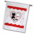 3dRose Charlyn Woodruff - CW Designs Holidays - Valentine - Cute Red Hearts Valentine Cat Couple - Flags (fl_180669)