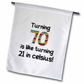3dRose InspirationzStore Occasions - Turning 70 is like turning 21 in celsius - humorous 70th birthday gift - Flags (fl_184965)