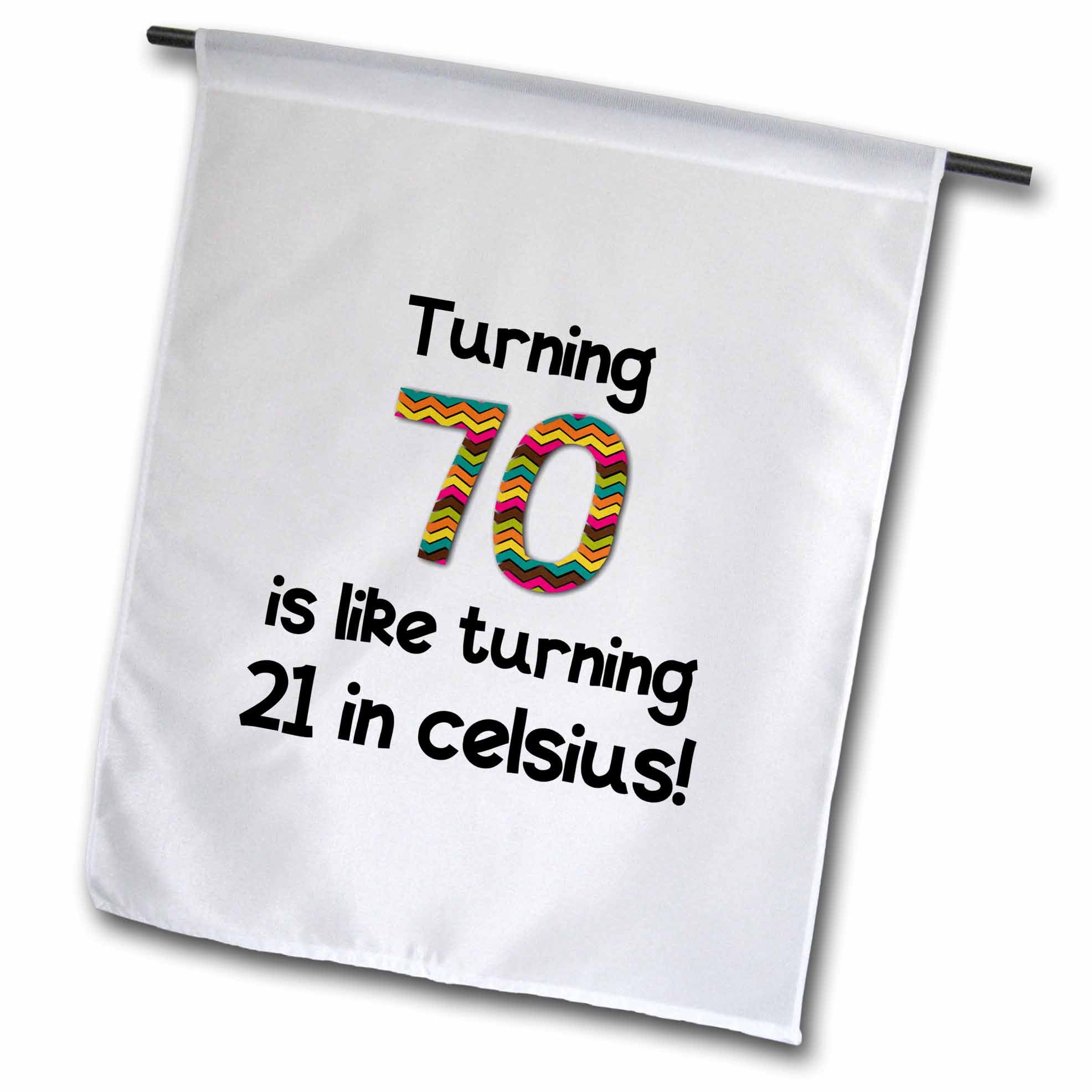 3dRose InspirationzStore Occasions - Turning 70 is like turning 21 in celsius - humorous 70th birthday gift - Flags (fl_184965)