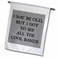 3dRose Xander Funny Quotes - I May be Old but I got to See All The Cool Bands Black Letters on Gray - Flags (fl_200684)