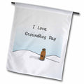 3dRose Florene - Humor - Print of I Love Groundhog Day Cartoon - Flags (fl_204327)