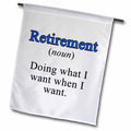 3dRose EvaDane - Quotes - Retirement Noun Doing What I Want When I Want Blue - Flags (fl_218602)