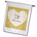 3dRose BrooklynMeme Love Saying - Happy 50th Anniversary with Gold Colored Heart Background - Flags (fl_221903)