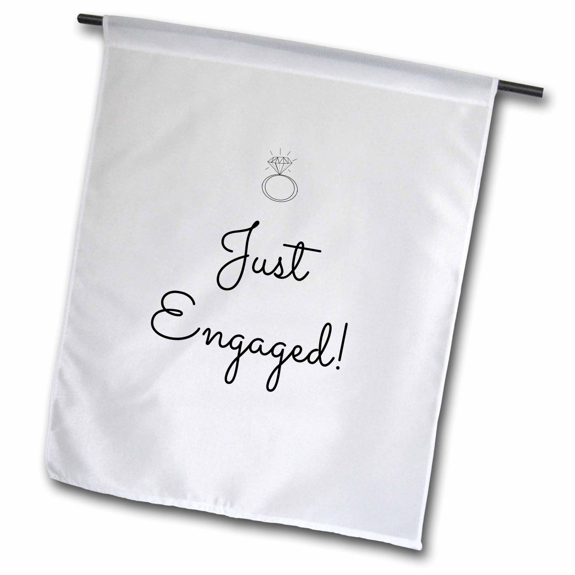 3dRose BrooklynMeme Love Saying - Print of The Text, Just Engaged - Flags (fl_222124)