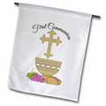 3dRose Anne Marie Baugh - Religious - First Communion Cross and Chalice Illustration - Flags (fl_222495)