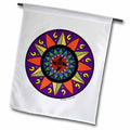 3dRose Art of Jolie E Bonnette Misc Designs - Hex Sign 2 Pennsylvania Dutch Luck Protection Symbol - Flags (fl_23187)