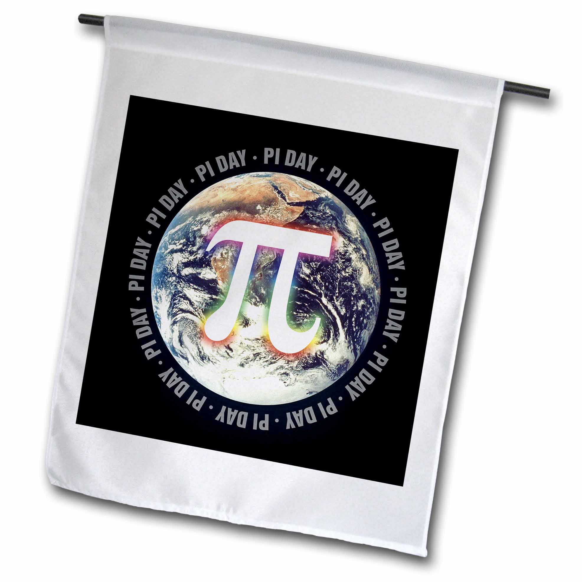 3dRose Houk Digital Design Symbols - Pi Day on Earth Symbol on black background - Flags (fl_24324)