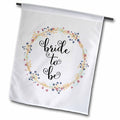3dRose Lenas Photos - Wedding - Floral Wreath - Bride to Be - Bridal - Wife to Be - Wedding Day with Wreath - Flags (fl_264042)