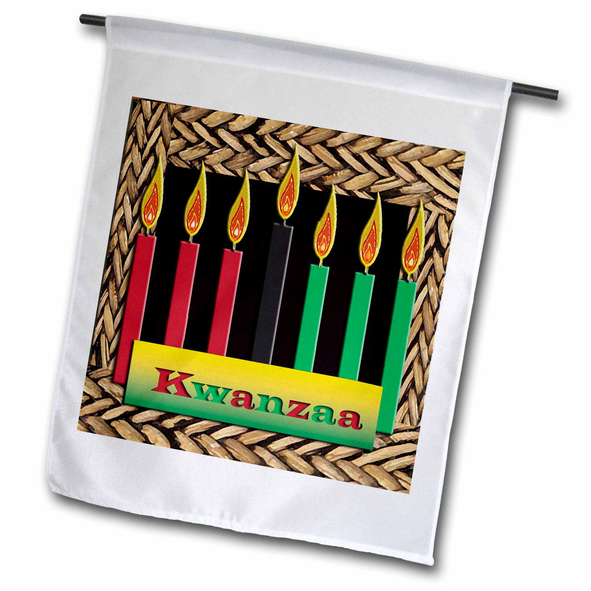 3dRose Beverly Turner Kwanzaa - Candles of Kwanzaa - Flags (fl_26966)